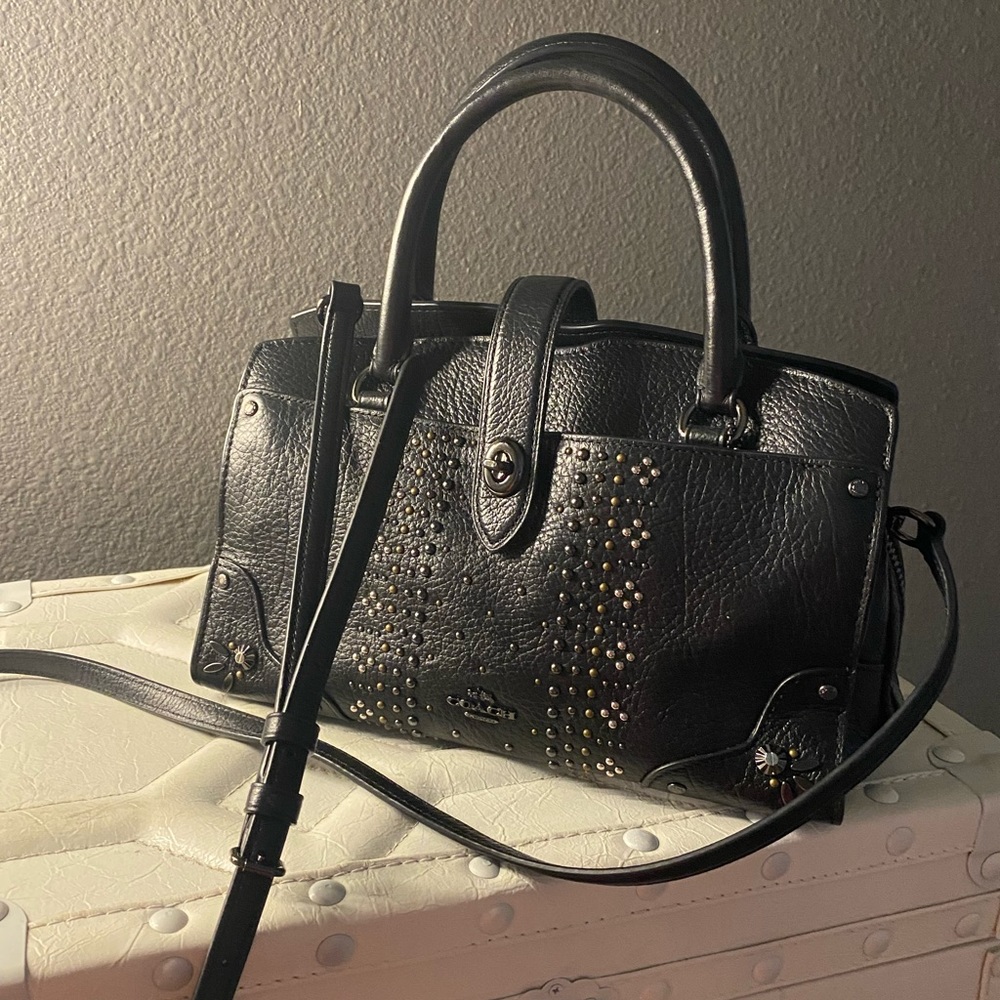Coach Black crossbody Bag with Studs
